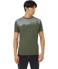 Tentree Juniper T-Shirt (Dark Kombu Green Heather/White)
