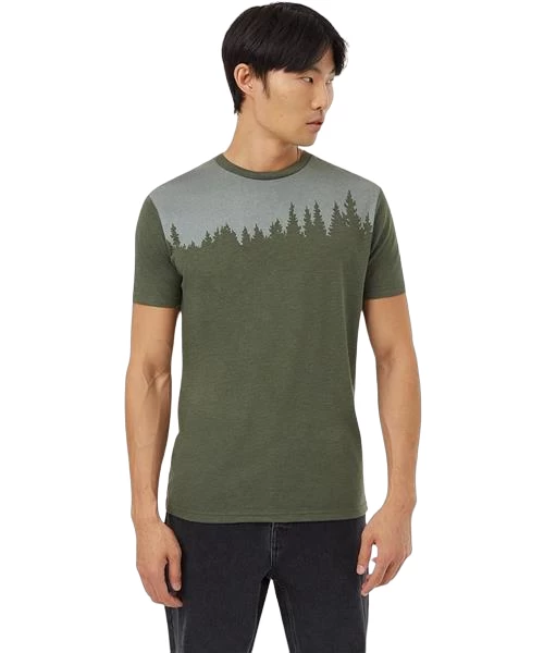 Tentree Juniper T-Shirt (Dark Kombu Green Heather/White) 1 Tentree Juniper T-Shirt (Dark Kombu Green Heather/White)