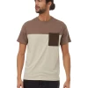 Tentree Blocked Pocket T-Shirt (Fossil/Pale Oak/Slate Brown)