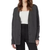 Tentree W Highline Oversized Button Cardigan (Dark Grey Heather)