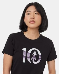 Tentree Horizon Ten Logo -Tentree Sales Store Black Crew Neck Graphic Shortsleeve T Shirt TCW5508 2928 3