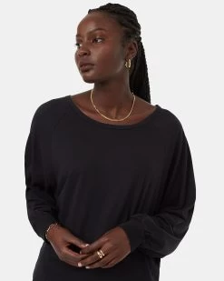 Tentree TreeBlend Raglan Longsleeve -Tentree Sales Store Black Crew Neck Longsleeve Sweatshirt TCW5385 0164 3