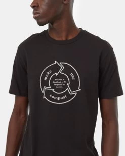 Tentree Circular T-shirt -Tentree Sales Store Black Crew Neck Short Sleeve Graphic T Shirt TCM5485 2838 3