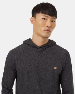 Tentree Boulder Hooded Longsleeve -Tentree Sales Store Black Hemp Hoodie Longsleeve Top TCM2629 0451 3