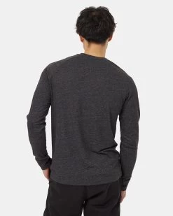 Tentree Hemp Classic Henley Longsleeve -Tentree Sales Store Black Mens Hemp Longsleeve Shirt TCM3249 0451 4