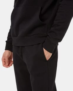 Tentree TreeFleece Rib Insert Sweatpant -Tentree Sales Store Black Mid Rise Full Length Tapered Sweatpant TCM5438 0164 5