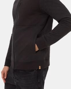 Tentree Quilted Full Zip -Tentree Sales Store Black Mock Neck Full Front Zip Sweatshirt TCM5420 0164 4