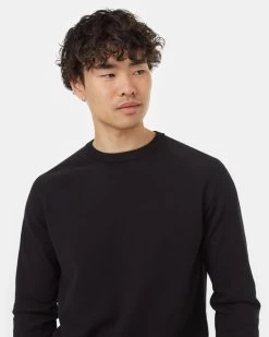 Tentree Highline Kapok Crew Sweater -Tentree Sales Store Black Organic Cotton Crew Neck Sweater TCM5424 0164 3