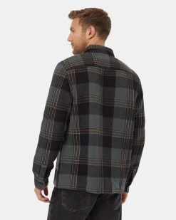 Tentree Heavy Weight Flannel Jacket -Tentree Sales Store Black Organic Cotton Long Sleeve Button Up TCM5549 2813 2
