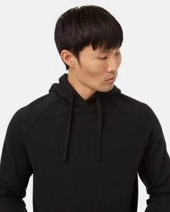 Tentree TreeFleece Rib Hoodie -Tentree Sales Store Black Organic Cotton Raglan Sleeve Hoodie TCM5419 0164 3