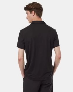 Tentree InMotion Zip Polo -Tentree Sales Store Black Recycled Polyester Short Sleeve Polo T Shirt TCM5025 0164 2