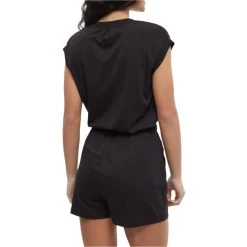 Tentree W Thetis Romper (Meteorite Black) -Tentree Sales Store Black V Neck Drawstring Waist Romper TCW6191 0164 1