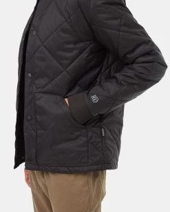 Tentree Diamond Padded Bomber Jacket -Tentree Sales Store Black Water Resistant Quilted Bomber Jacket TCM5447 0164 3