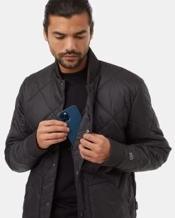 Tentree Diamond Padded Bomber Jacket -Tentree Sales Store Black Water Resistant Quilted Bomber Jacket TCM5447 0164 5
