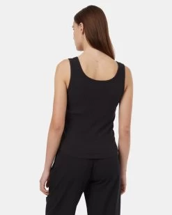 Tentree Basic Fitted Cami -Tentree Sales Store Black Women s Ribbed Tank Top TCW4163 0164 4