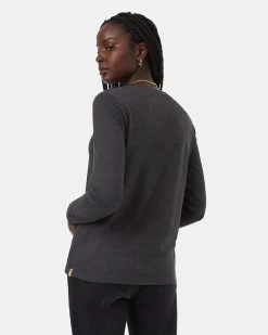 Tentree TreeBlend Longsleeve T-Shirt -Tentree Sales Store Black Womens Basic Longsleeve T Shirt TCW3603 0451 2