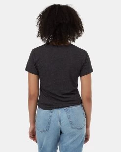 Tentree Hemp Scoop Neck T-Shirt -Tentree Sales Store Black Womens Hemp Scoop Neck Top TCW4318 0451 2