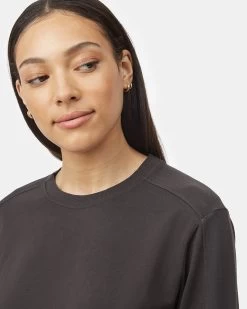 Tentree French Terry Long Sleeve Crew Dress -Tentree Sales Store Black Womens Organic Cotton Pullover Dress TCW4526 0164 4