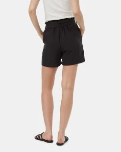 Tentree TreeLinen Paper Bag Short -Tentree Sales Store Black Womens Paper Bag Shorts TCW5000 0164 2