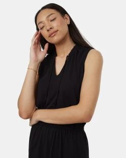 Tentree Arden Dress -Tentree Sales Store Black Womens Recycled Polyester Dress TCW5012 0164 3