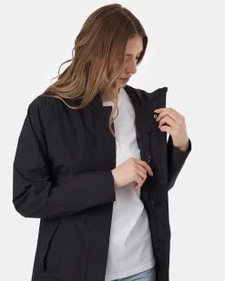Tentree Nimbus Long Rain Jacket -Tentree Sales Store Black Womens Recycled Polyester Rain Jacket TCW4649 0164 2