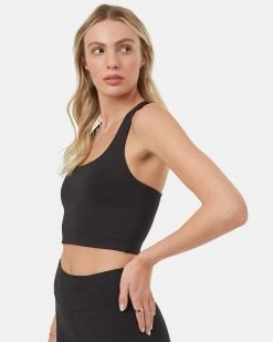 Tentree InMotion Longline Active Bra -Tentree Sales Store Black Womens Recycled Sports Bra Top TCW3888 0164 3