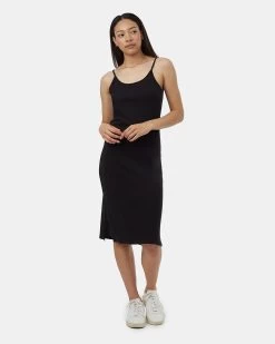 Tentree Treeblend Ambleside Dress -Tentree Sales Store Black Womens Tank Slit Dress TCW5158 0164 3