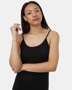 Tentree Treeblend Ambleside Dress -Tentree Sales Store Black Womens Tank Slit Dress TCW5158 0164 4