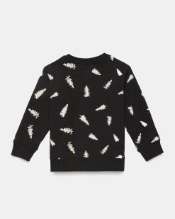 Tentree Kids Treefleece Spruce Crew -Tentree Sales Store BlackKidsFleeceCrewNeckSweatshirt KCU4842 0164 3