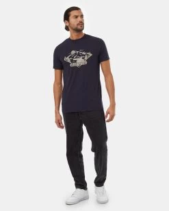 Tentree Mountain View T-Shirt -Tentree Sales Store Blue Crew Neck Graphic Shortsleeve T Shirt TCM5495 3066 1