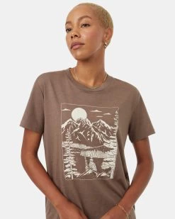 Tentree Mountain Air T-Shirt -Tentree Sales Store Brown Crew Neck Graphic Shortsleeve T Shirt TCW5509 2818 2
