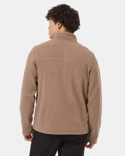 Tentree Recycled MicroFleece 1/2 Zip -Tentree Sales Store Brown Recycled Polyester Collared 12Zip Sweater TCM5410 2764 5