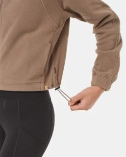 Tentree Recycled MicroFleece Zip -Tentree Sales Store Brown Recycled Polyester Mock Neck Full Zip Sweater TCW5611 2764 5