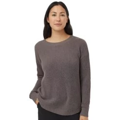 Tentree W Highline Drop Shoulder Sweater (Dark Elkwood Heather)