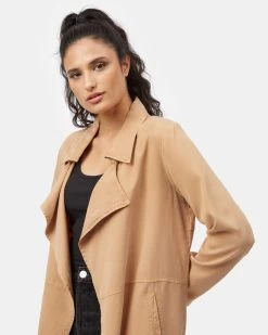 Tentree Echo Lightweight Jacket -Tentree Sales Store BrownWomen sLightweightMidLengthCoat TCW3105 2113 31268 5