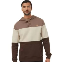 Tentree M TreeFleece Blocked Reynard Hoodie (Fossil/Pale Oak/Slate Brown)