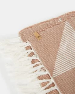 Tentree Geo Beach Blanket -Tentree Sales Store Brown WhiteOrganicCottonReversibleBeachBlanket TAU4287 2205 2 4