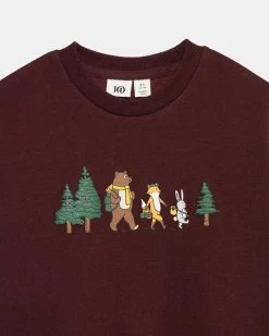 Tentree Forest Walk Crew -Tentree Sales Store Burgundy Organic Cotton Ribbed Collar Graphic Sweatshirt KCU5478 3028 1