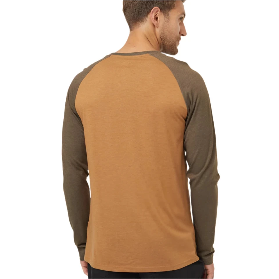 Tentree M TreeBlend Classic Henley Longsleeve (Camel Heather/Tundra Heather 2 Tentree M TreeBlend Classic Henley Longsleeve (Camel Heather/Tundra Heather - Image 2