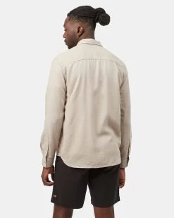 Tentree Hemp Button Front Shirt 8 Tentree Hemp Button Front Shirt -Tentree Sales Store Gray WhiteMen sHempLongSleeveShirtTCM4277 1620 1264 5