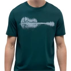 Tentree M Summer Guitar T-Shirt (Jasper/Blue Haze) -Tentree Sales Store Green Mens Organic Cotton Graphic Tee TCM2851 5506 1