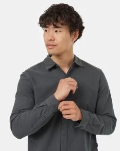 Tentree Kapok Flannel Classic Shirt -Tentree Sales Store Green Mens Organic Cotton Longsleeve Button Down TCM5400 2277 3