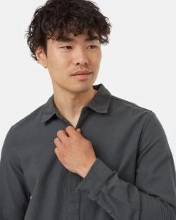 Tentree Kapok Flannel Classic Shirt -Tentree Sales Store Green Mens Organic Cotton Longsleeve Button Down TCM5400 2277 4