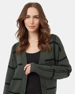 Tentree Highline Jacquard Cardigan -Tentree Sales Store Green Organic Cotton Cardigan TCW5393 2916 2