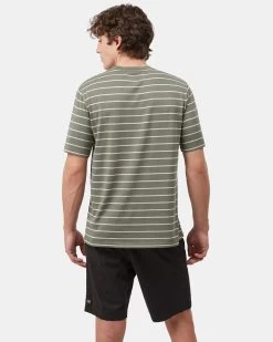 Tentree Stripe Relaxed T-Shirt -Tentree Sales Store GreenMen sStripedShortSleeveTee TCM4823 2394 37983 2
