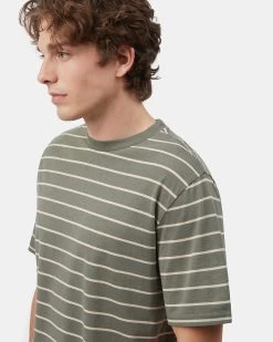 Tentree Stripe Relaxed T-Shirt -Tentree Sales Store GreenMen sStripedShortSleeveTee TCM4823 2394 37983 4