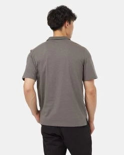 Tentree SeaBlend Relaxed Polo 7 Tentree SeaBlend Relaxed Polo -Tentree Sales Store Grey Cotton Polo Shirt TCM5018 2172 5