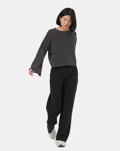 Tentree Highline Bell Sleeve Sweater 6 Tentree Highline Bell Sleeve Sweater -Tentree Sales Store Grey Organic Cotton Boat Neck Sweater TCW5392 0812 1