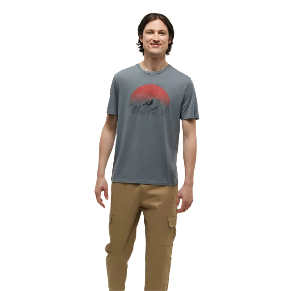 Tentree M Vintage Sunset T-Shirt (Anchor Grey Heather/Deep Coral) 2 Tentree M Vintage Sunset T-Shirt (Anchor Grey Heather/Deep Coral) - Image 2