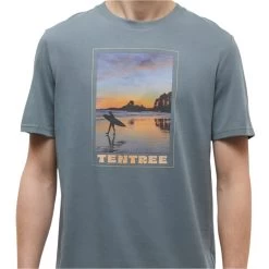 Tentree M Surf Memento T-Shirt (Anchor Grey/Beach)